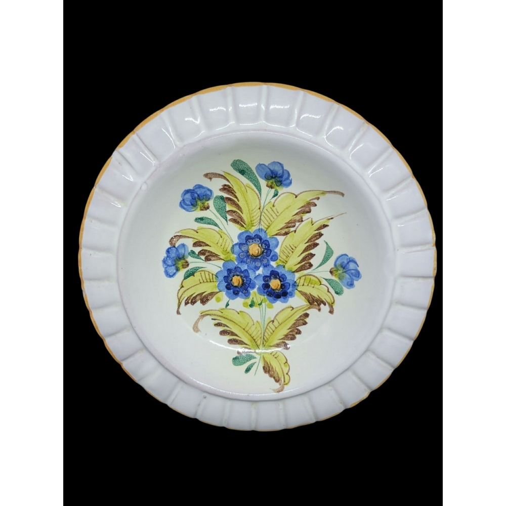 Vintage Hand Made  In Italy Hand Painted Small Dish Signed